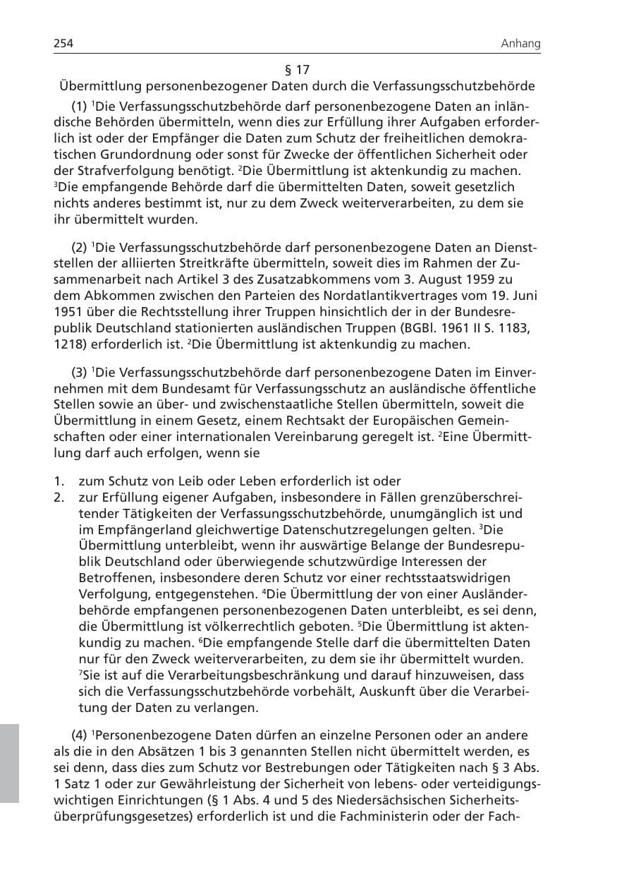 Seite 254 des Verfassungsschutzbericht 2008 Niedersachsen