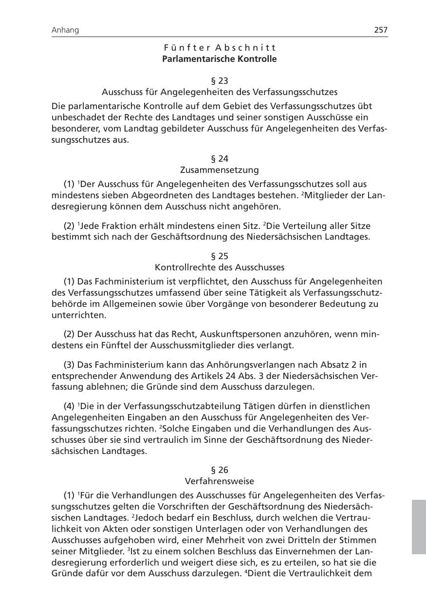 Seite 257 des Verfassungsschutzbericht 2008 Niedersachsen