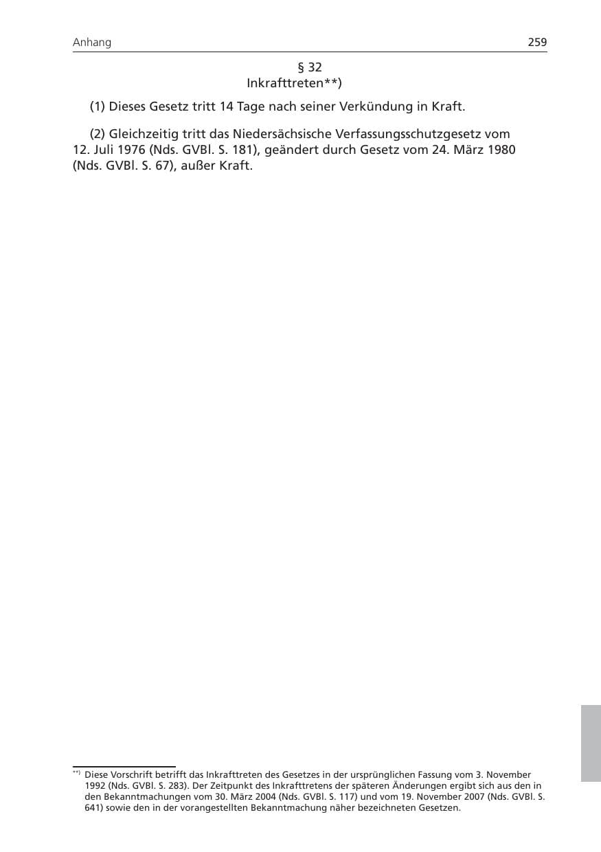 Seite 259 des Verfassungsschutzbericht 2008 Niedersachsen