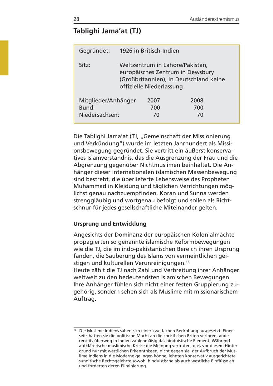 Seite 28 des Verfassungsschutzbericht 2008 Niedersachsen