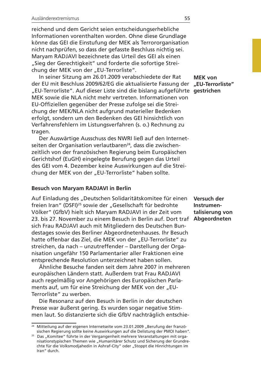 Seite 55 des Verfassungsschutzbericht 2008 Niedersachsen