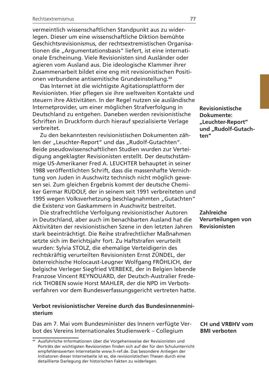 Seite 77 des Verfassungsschutzbericht 2008 Niedersachsen