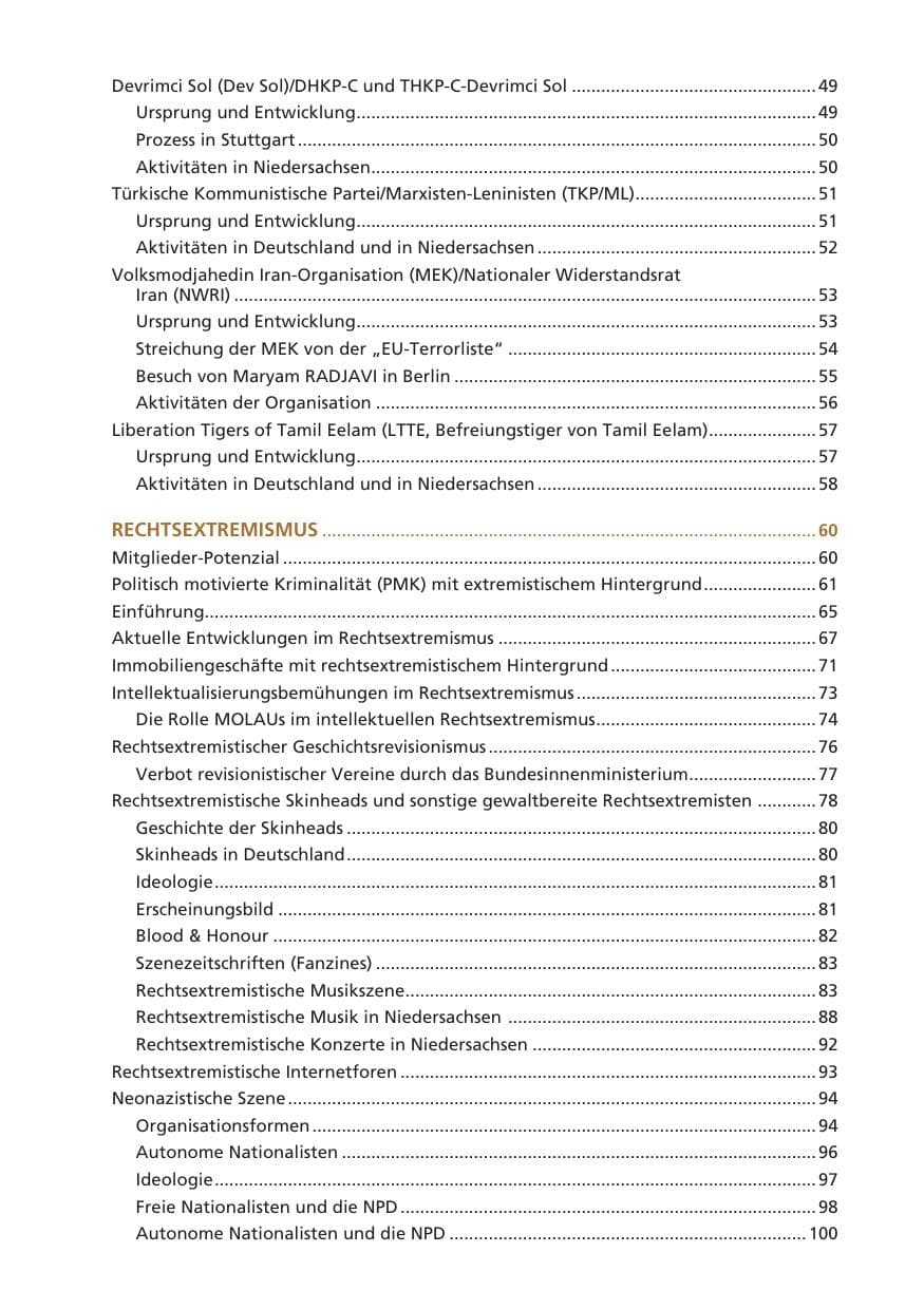 Seite 9 des Verfassungsschutzbericht 2008 Niedersachsen