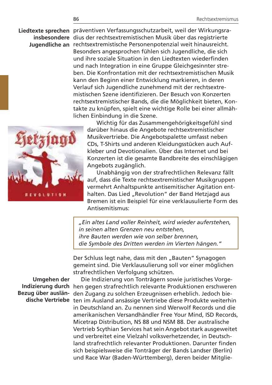 Seite 86 des Verfassungsschutzbericht 2008 Niedersachsen