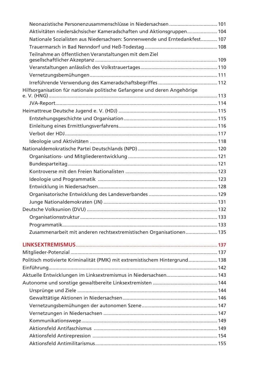 Seite 10 des Verfassungsschutzbericht 2008 Niedersachsen