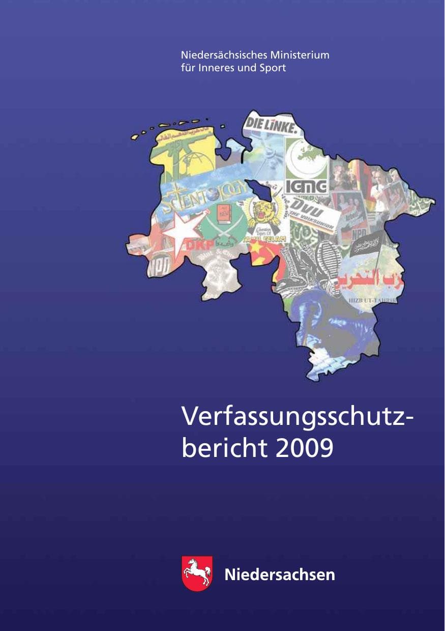 Seite 1 des Verfassungsschutzbericht 2009 Niedersachsen
