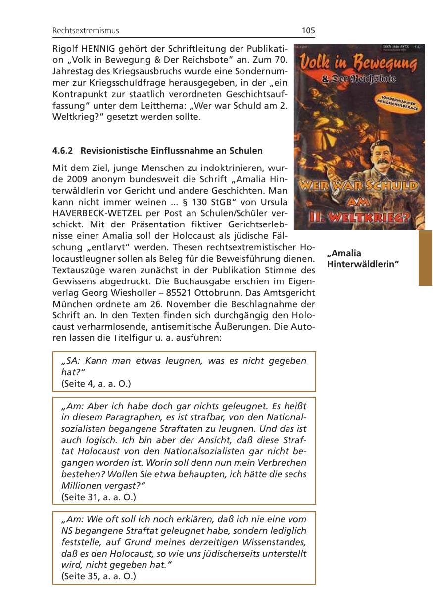 Seite 105 des Verfassungsschutzbericht 2009 Niedersachsen