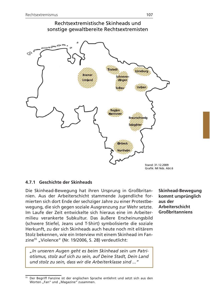 Seite 107 des Verfassungsschutzbericht 2009 Niedersachsen