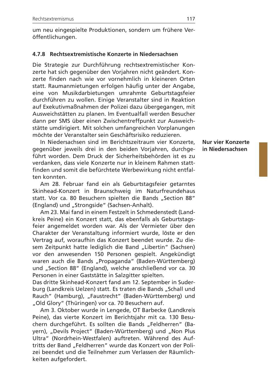 Seite 117 des Verfassungsschutzbericht 2009 Niedersachsen