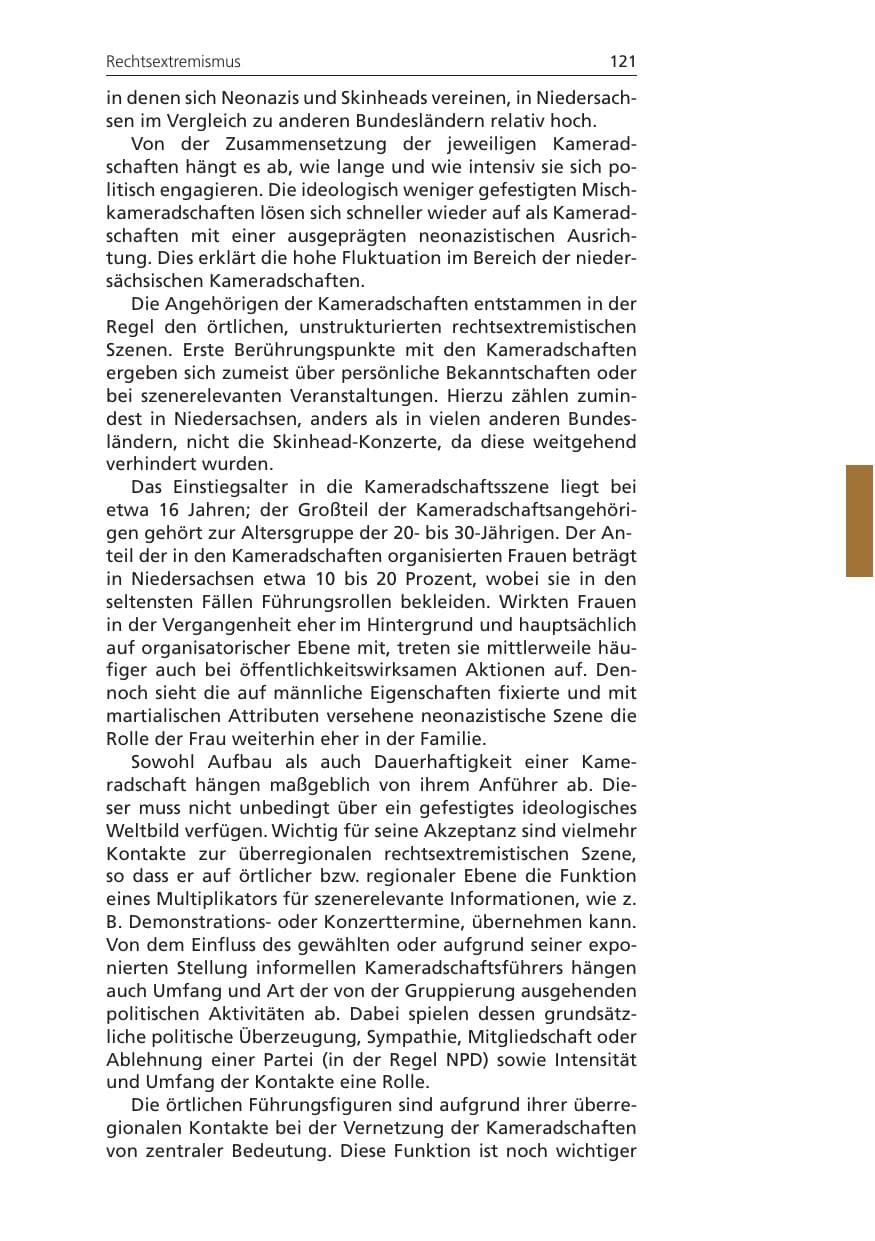 Seite 121 des Verfassungsschutzbericht 2009 Niedersachsen