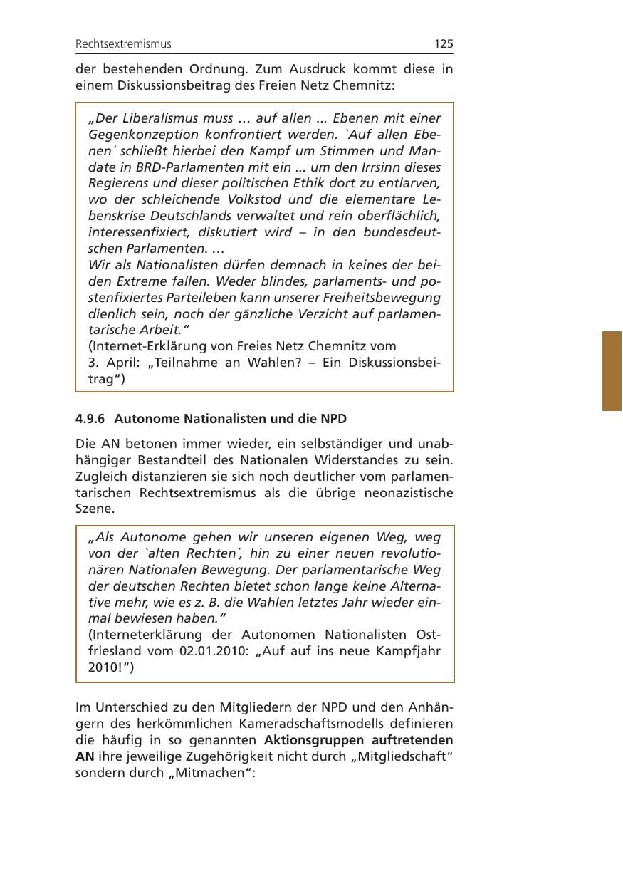 Seite 125 des Verfassungsschutzbericht 2009 Niedersachsen