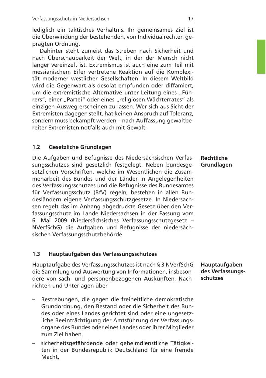 Seite 17 des Verfassungsschutzbericht 2009 Niedersachsen