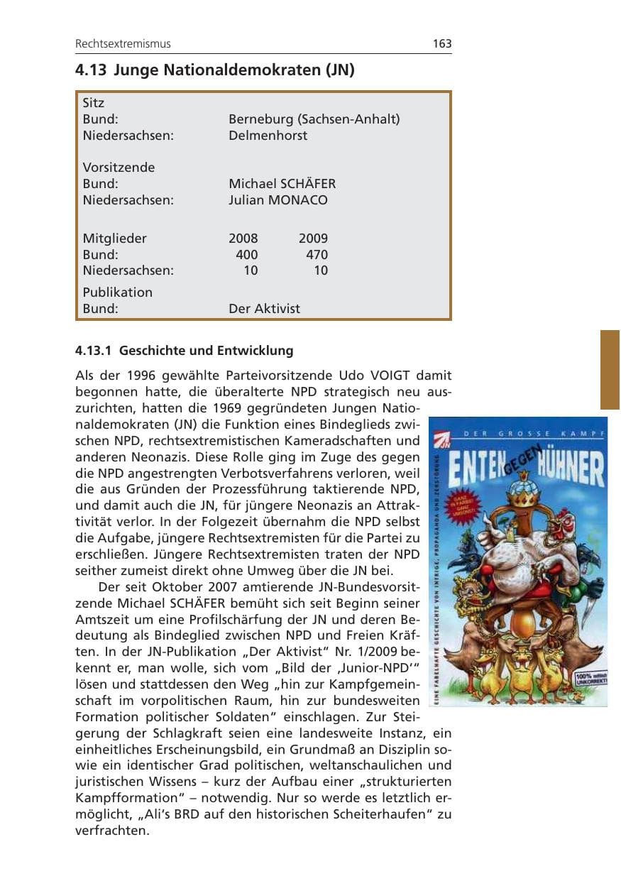 Seite 163 des Verfassungsschutzbericht 2009 Niedersachsen