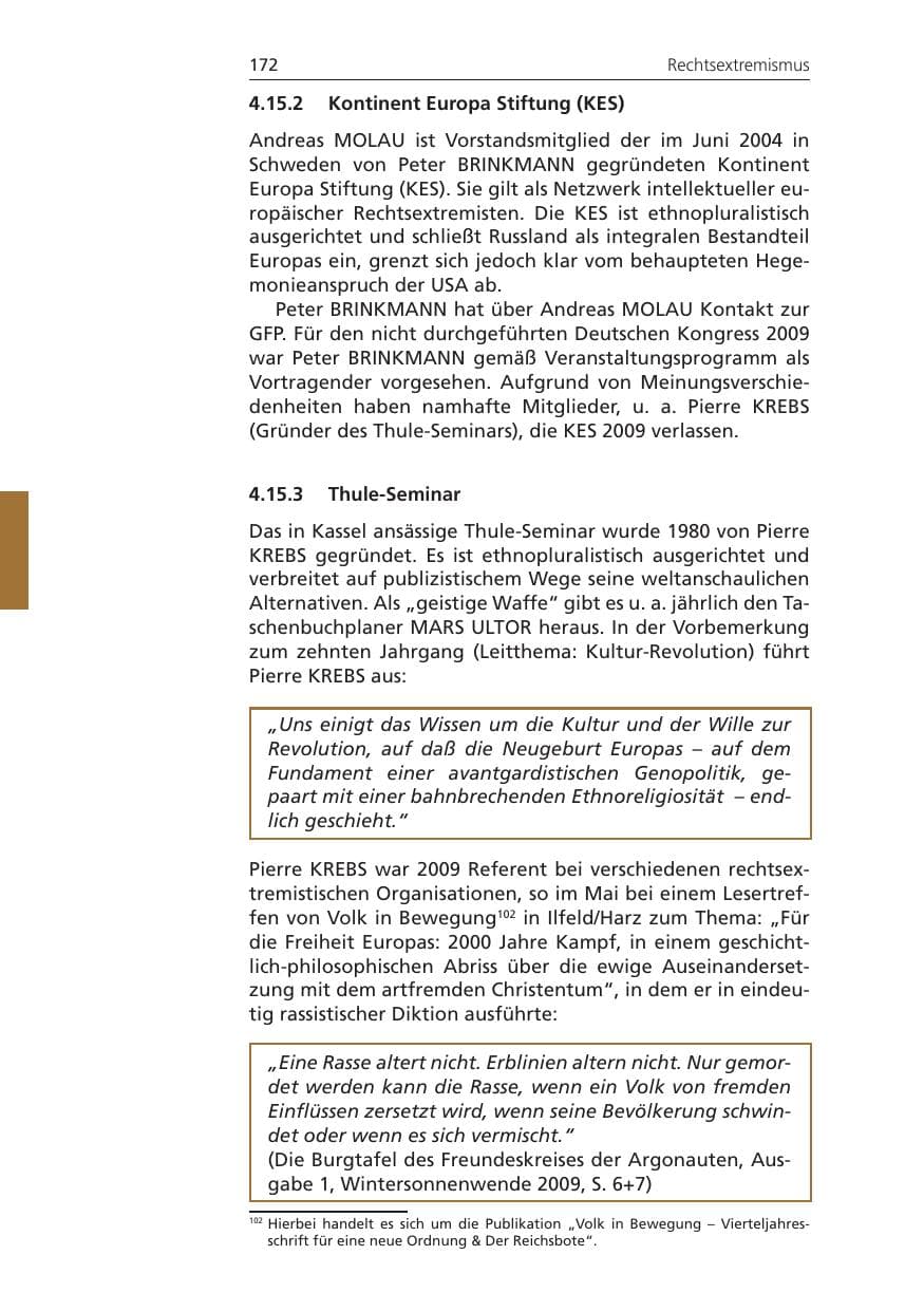 Seite 172 des Verfassungsschutzbericht 2009 Niedersachsen