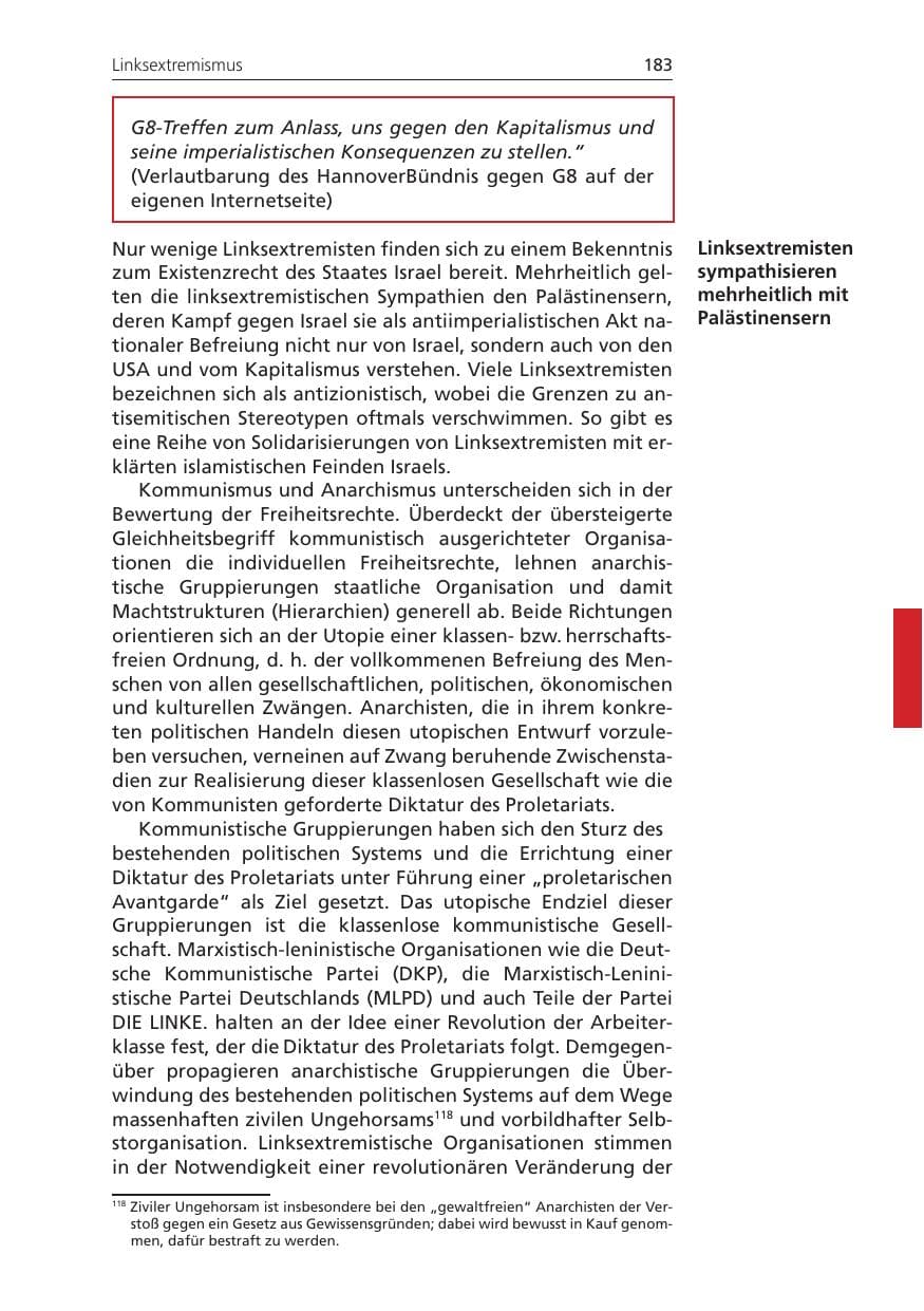 Seite 183 des Verfassungsschutzbericht 2009 Niedersachsen