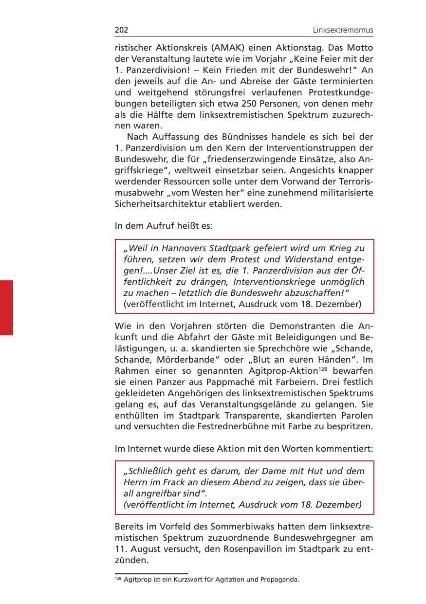 Seite 202 des Verfassungsschutzbericht 2009 Niedersachsen