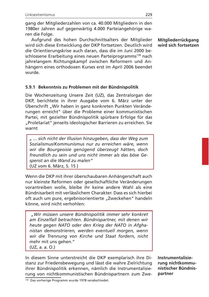 Seite 229 des Verfassungsschutzbericht 2009 Niedersachsen