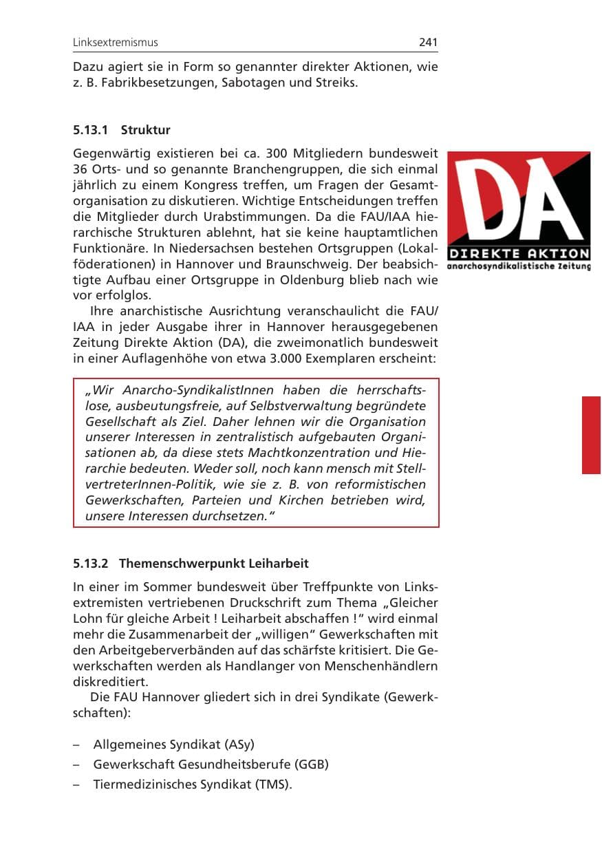 Seite 241 des Verfassungsschutzbericht 2009 Niedersachsen