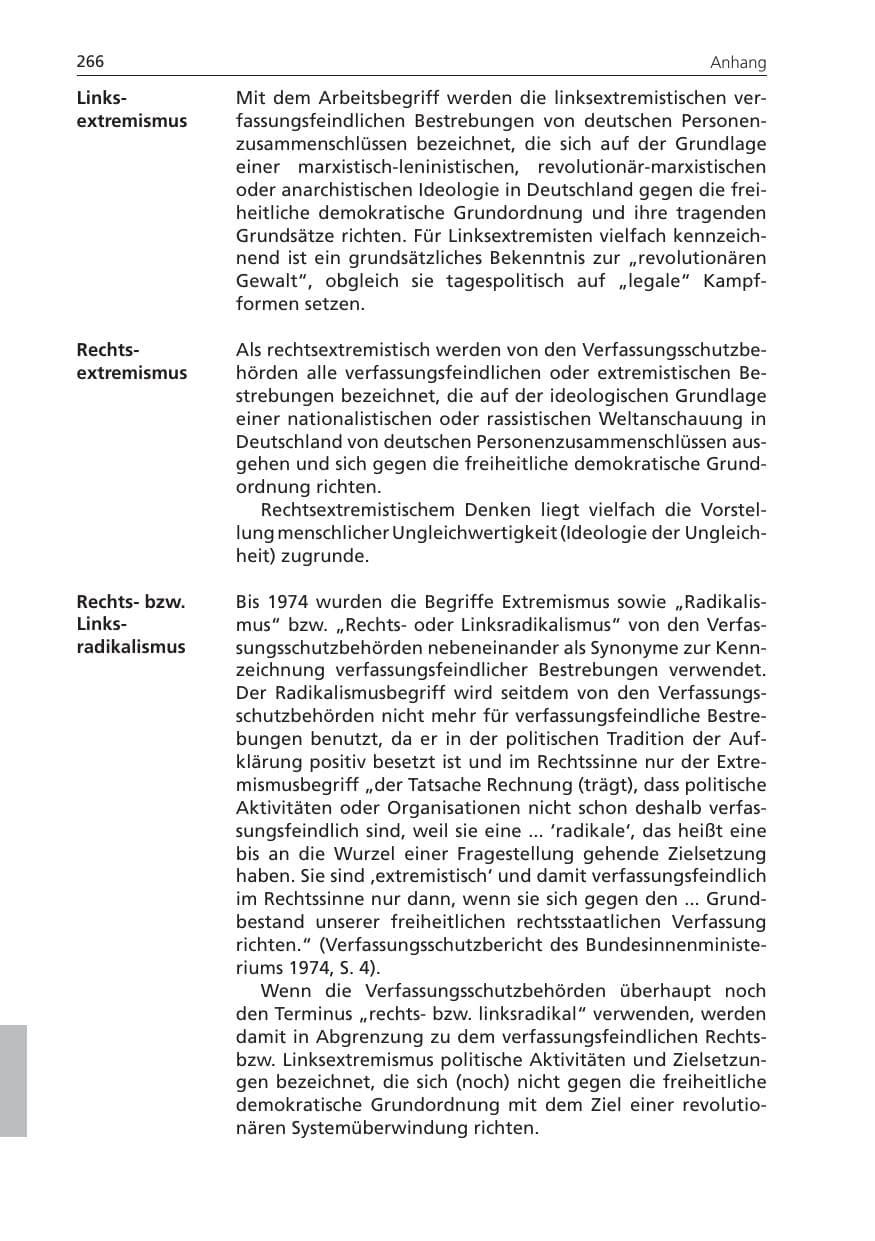 Seite 266 des Verfassungsschutzbericht 2009 Niedersachsen