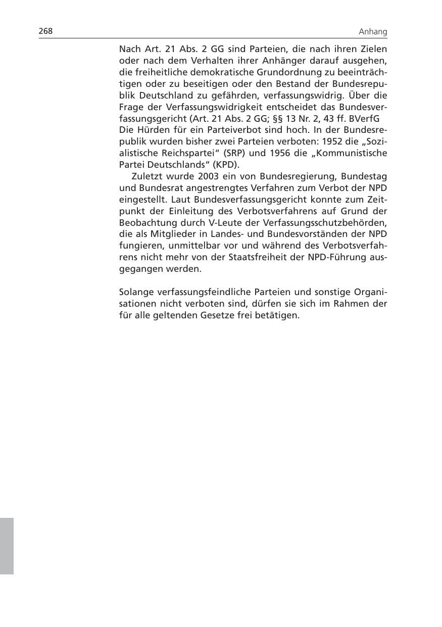 Seite 268 des Verfassungsschutzbericht 2009 Niedersachsen