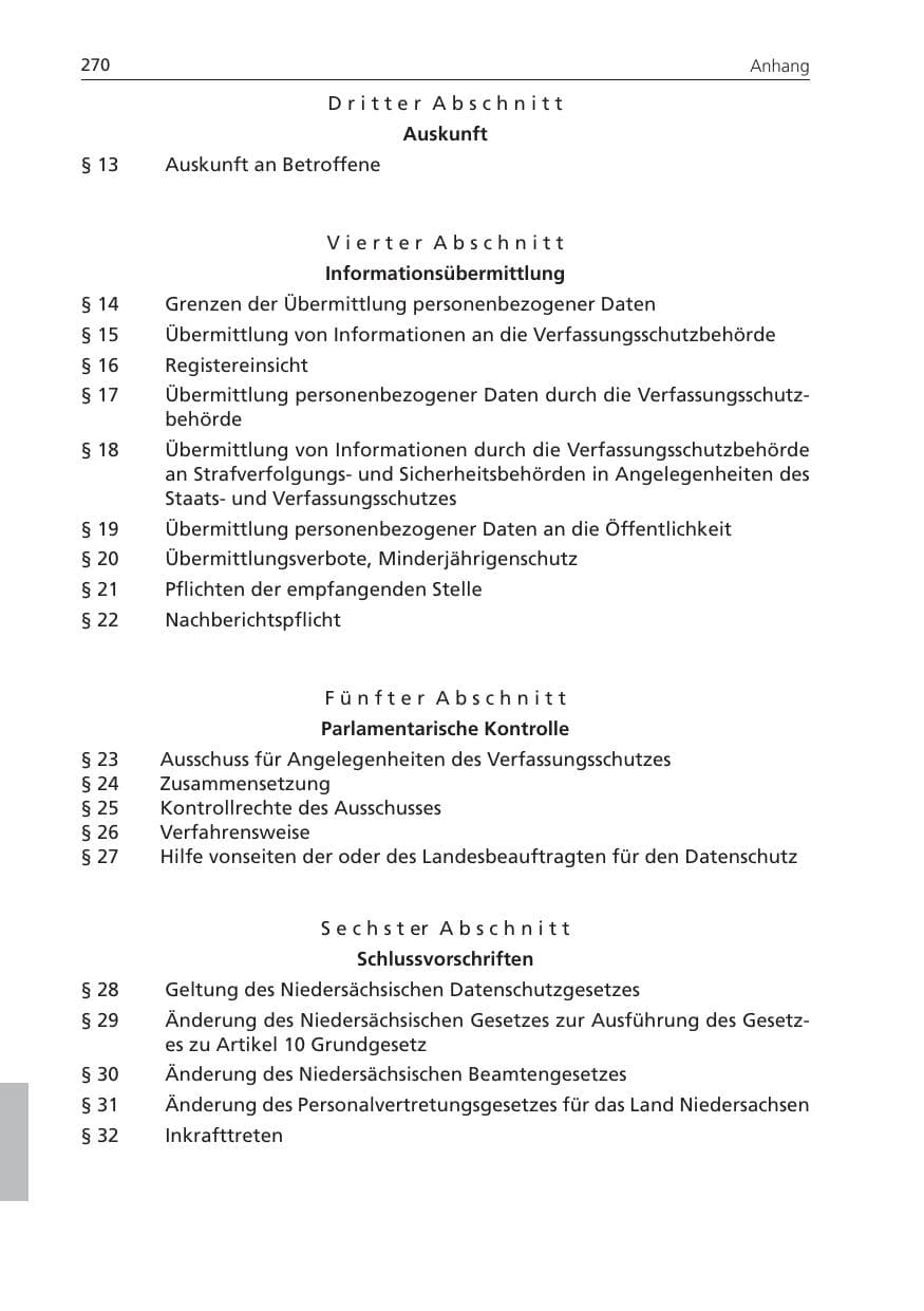 Seite 270 des Verfassungsschutzbericht 2009 Niedersachsen
