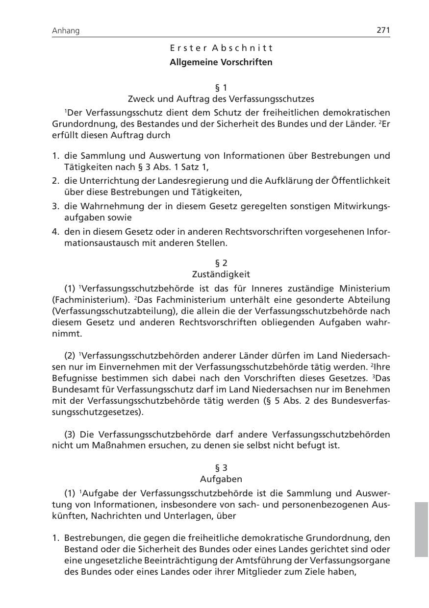 Seite 271 des Verfassungsschutzbericht 2009 Niedersachsen