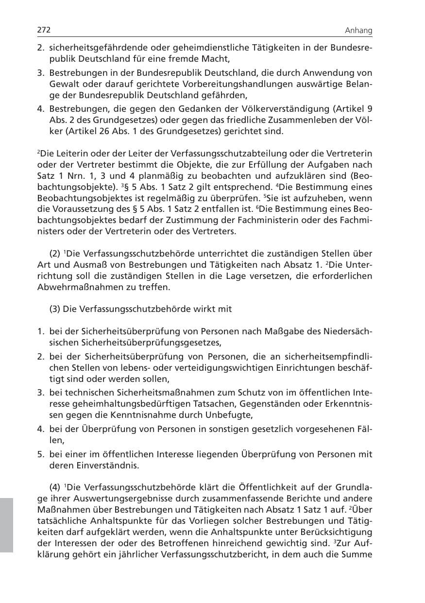 Seite 272 des Verfassungsschutzbericht 2009 Niedersachsen