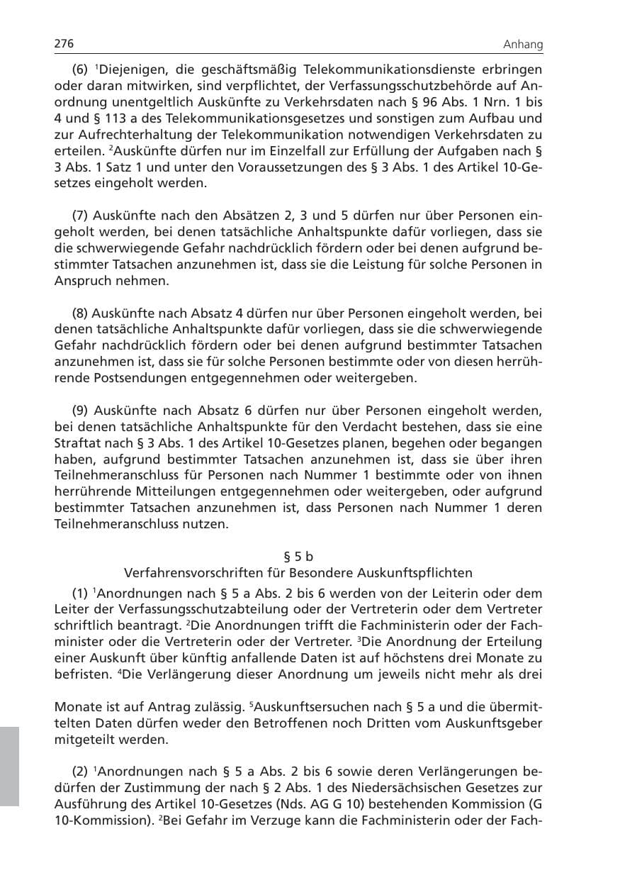 Seite 276 des Verfassungsschutzbericht 2009 Niedersachsen
