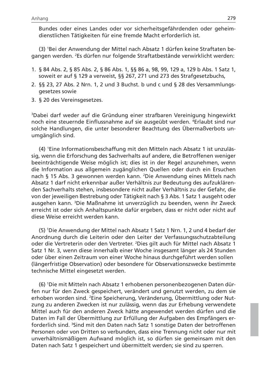 Seite 279 des Verfassungsschutzbericht 2009 Niedersachsen