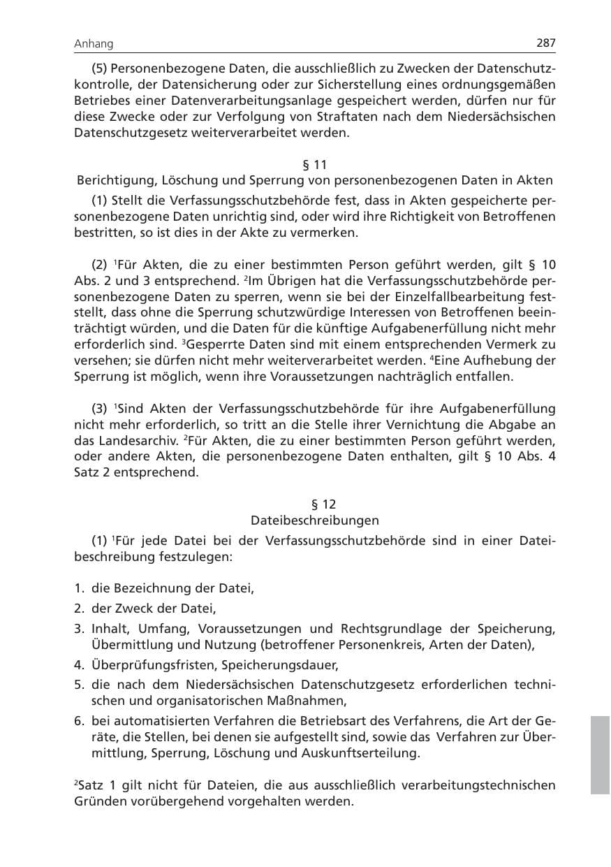Seite 287 des Verfassungsschutzbericht 2009 Niedersachsen