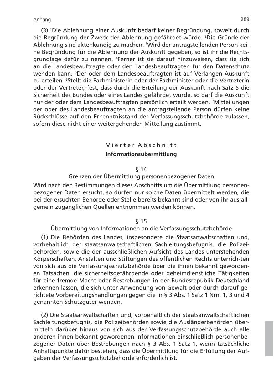 Seite 289 des Verfassungsschutzbericht 2009 Niedersachsen