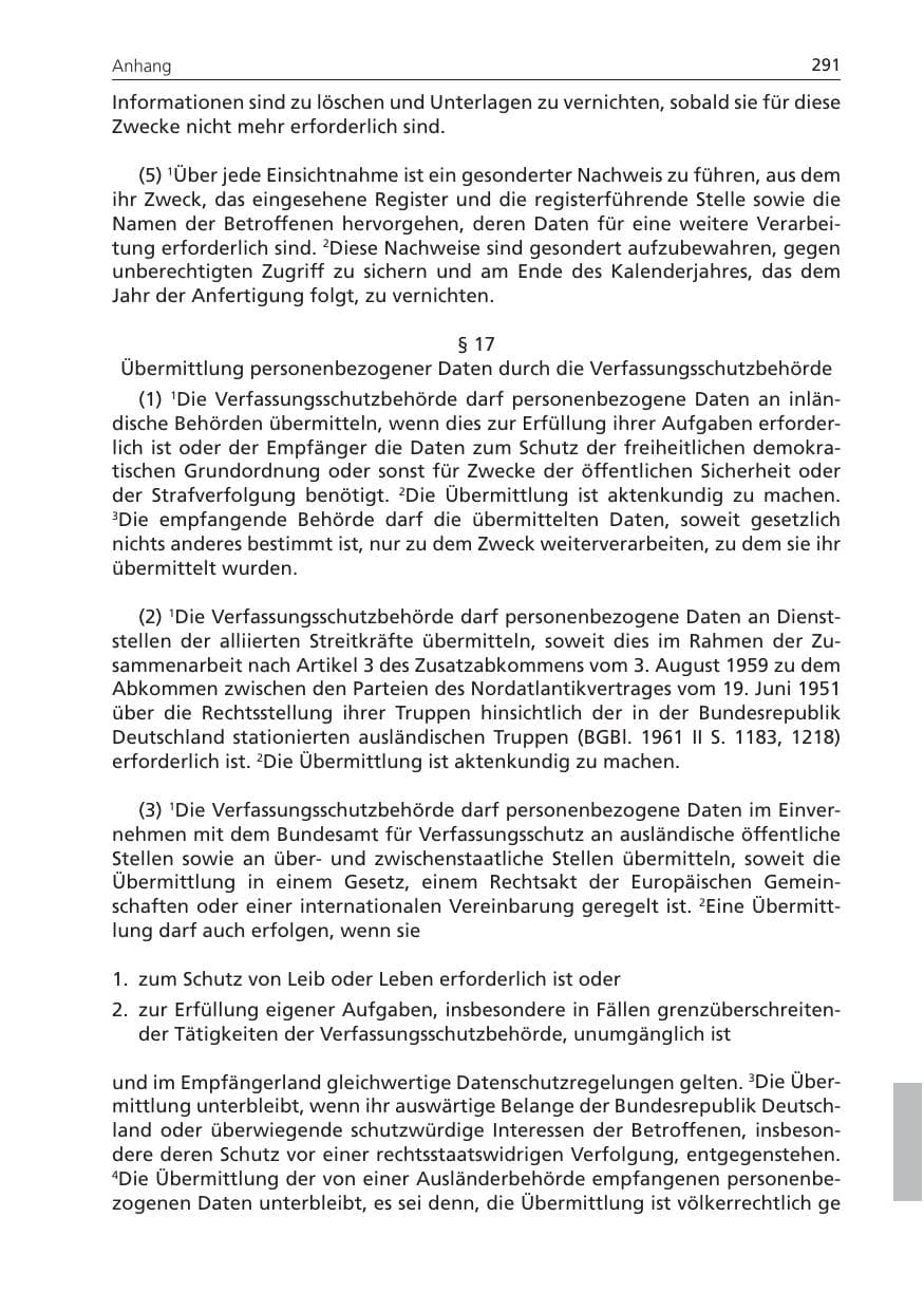 Seite 291 des Verfassungsschutzbericht 2009 Niedersachsen