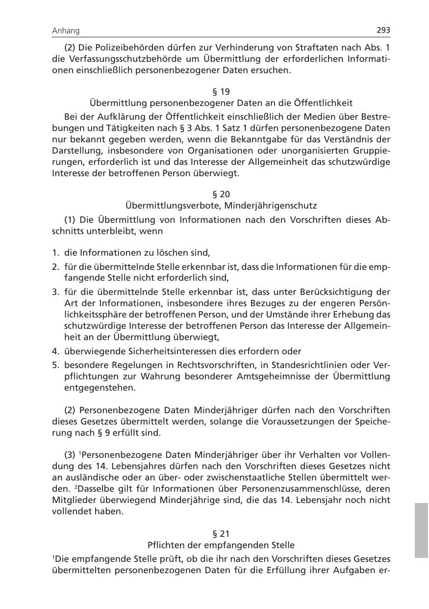 Seite 293 des Verfassungsschutzbericht 2009 Niedersachsen