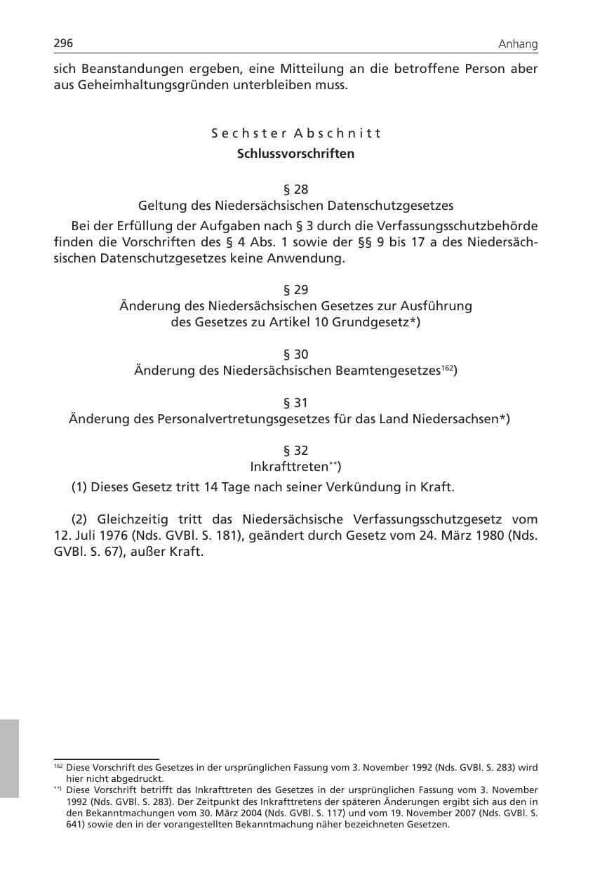 Seite 296 des Verfassungsschutzbericht 2009 Niedersachsen