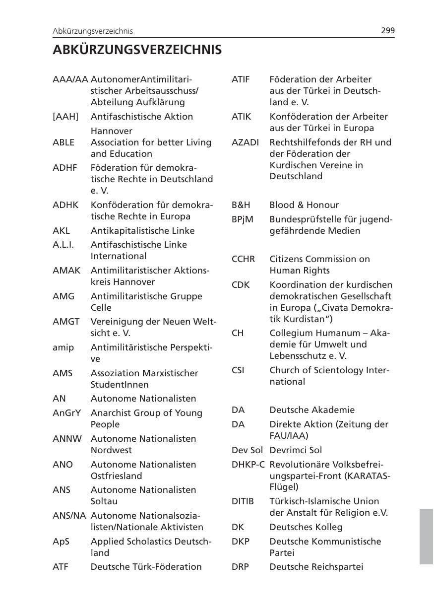 Seite 299 des Verfassungsschutzbericht 2009 Niedersachsen
