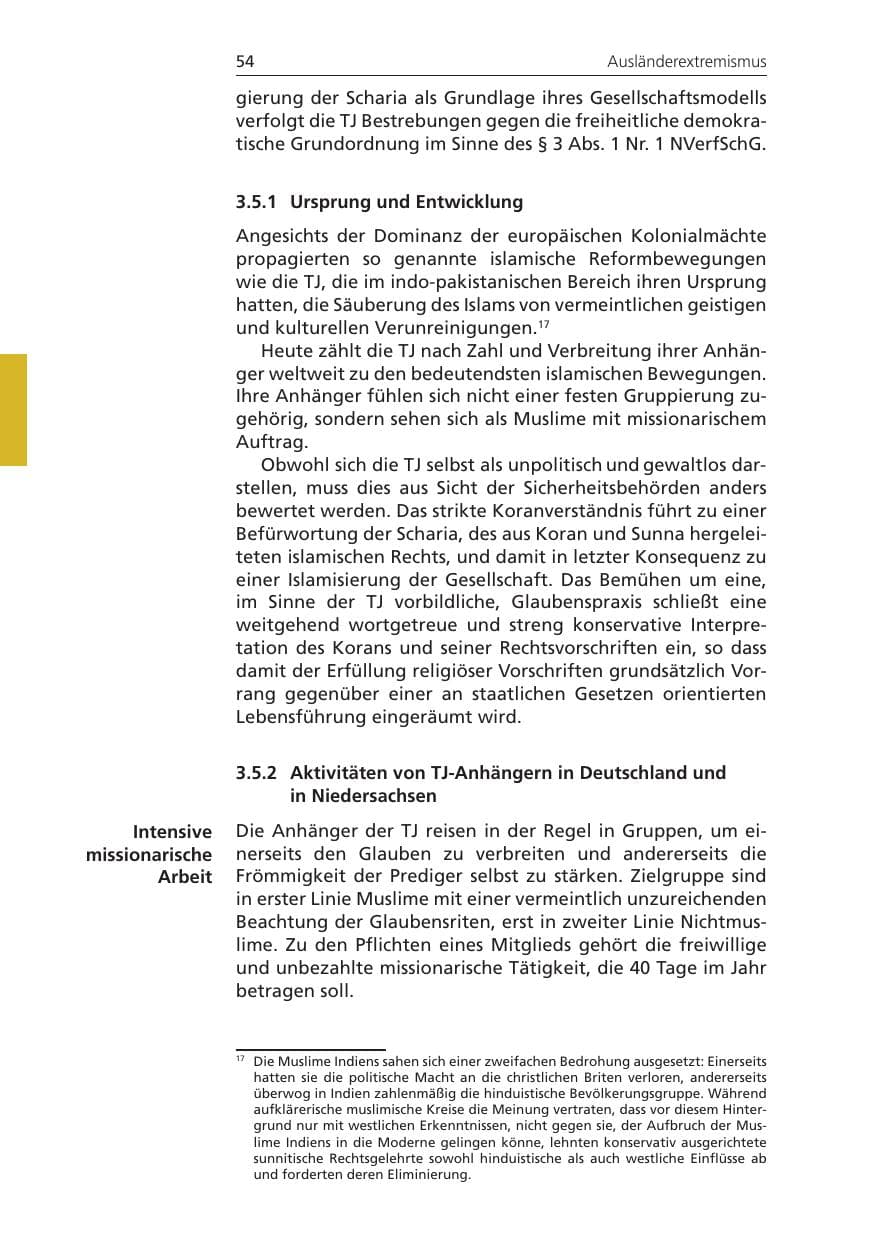Seite 54 des Verfassungsschutzbericht 2009 Niedersachsen