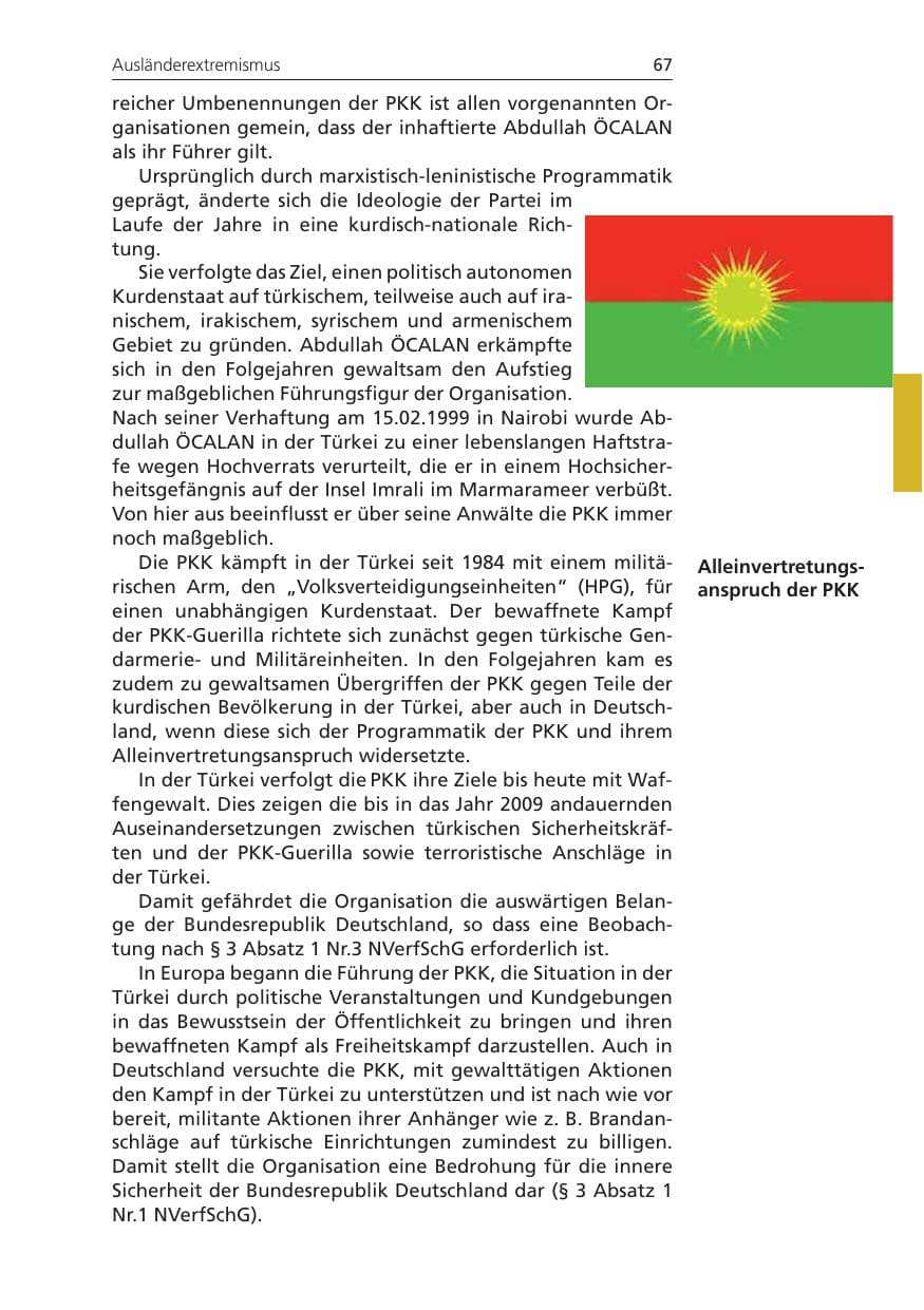Seite 67 des Verfassungsschutzbericht 2009 Niedersachsen
