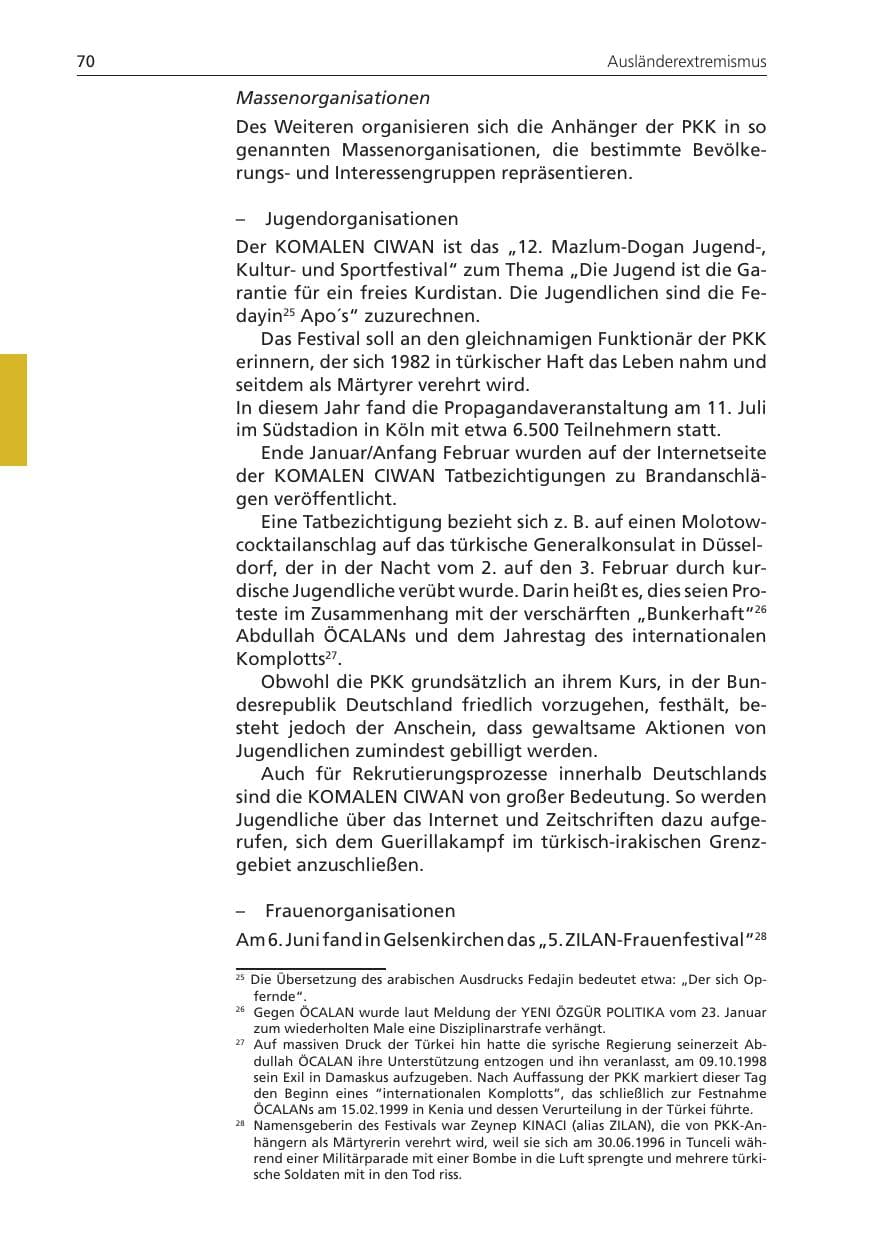 Seite 70 des Verfassungsschutzbericht 2009 Niedersachsen