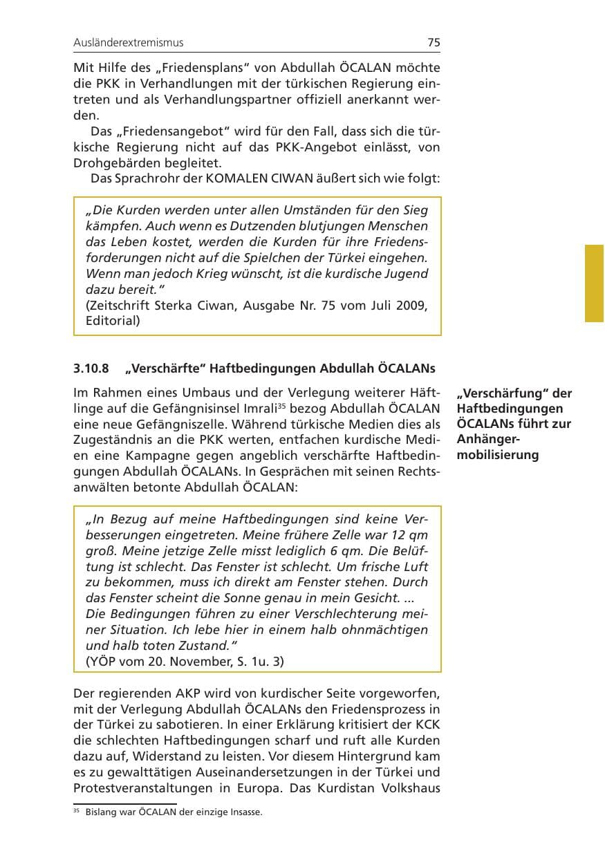 Seite 75 des Verfassungsschutzbericht 2009 Niedersachsen