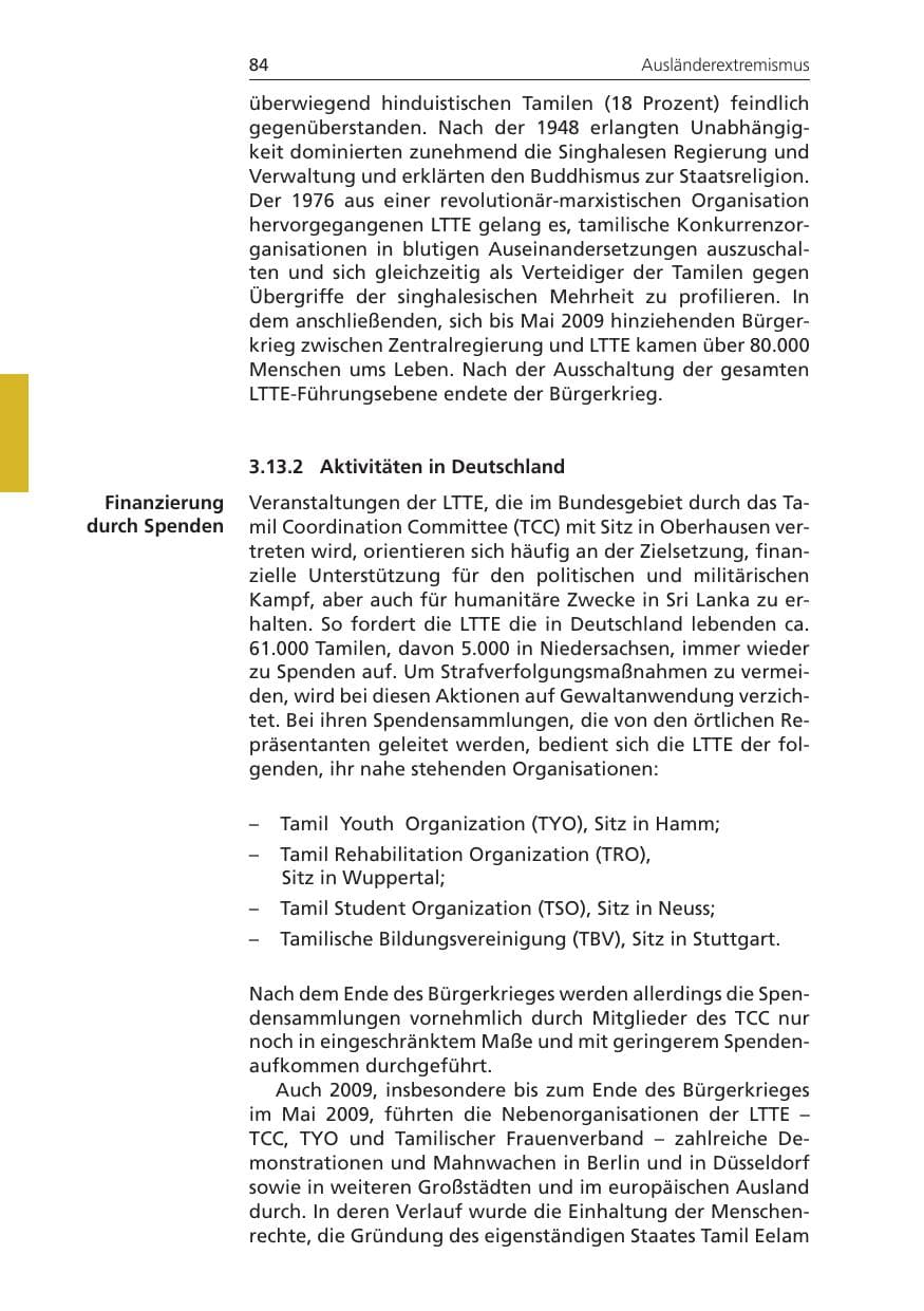 Seite 84 des Verfassungsschutzbericht 2009 Niedersachsen