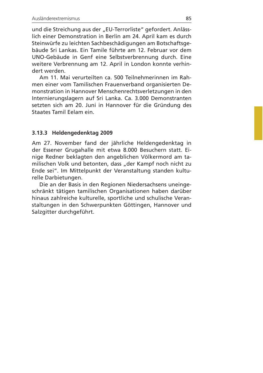 Seite 85 des Verfassungsschutzbericht 2009 Niedersachsen