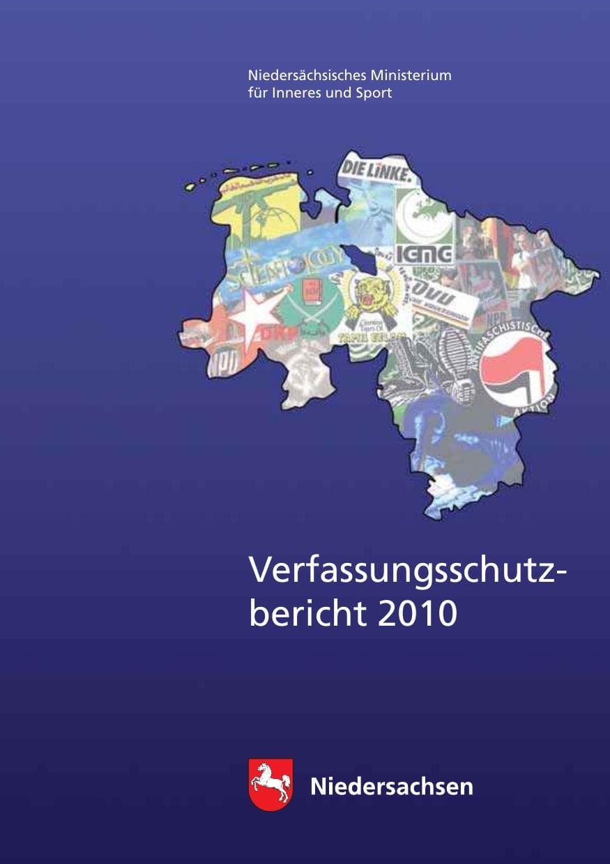 Seite 1 des Verfassungsschutzbericht 2010 Niedersachsen