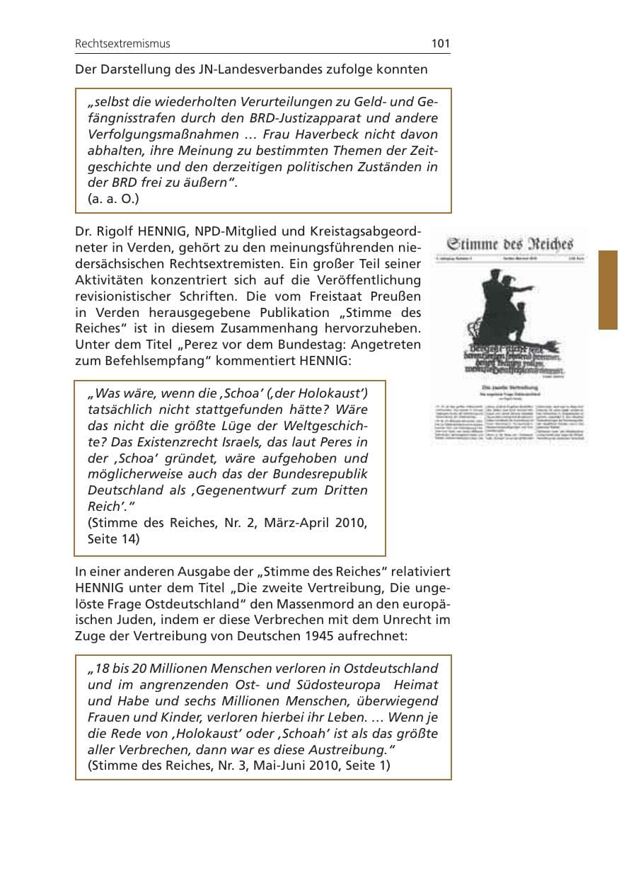 Seite 101 des Verfassungsschutzbericht 2010 Niedersachsen
