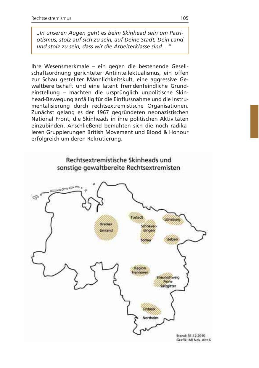 Seite 105 des Verfassungsschutzbericht 2010 Niedersachsen