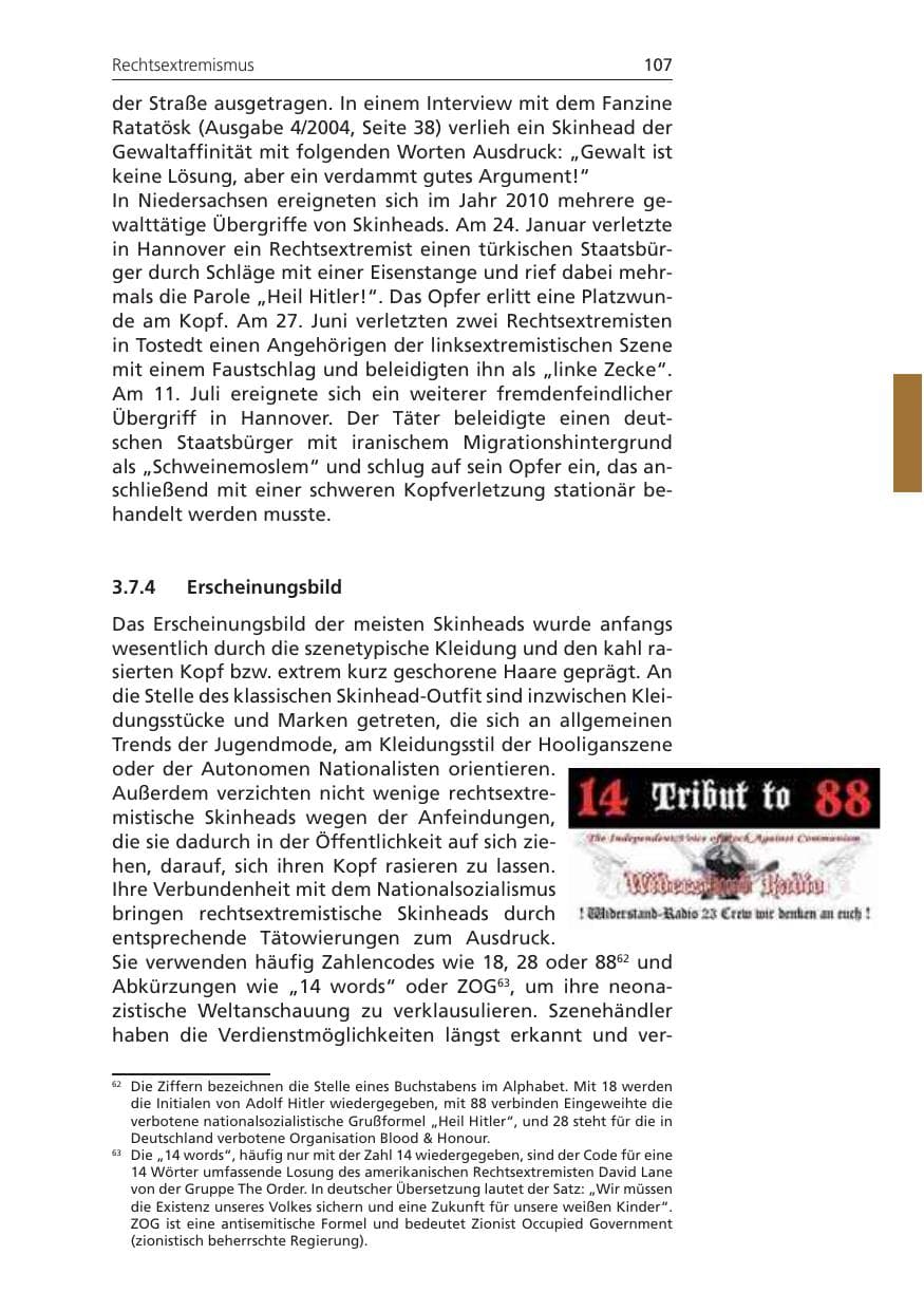 Seite 107 des Verfassungsschutzbericht 2010 Niedersachsen