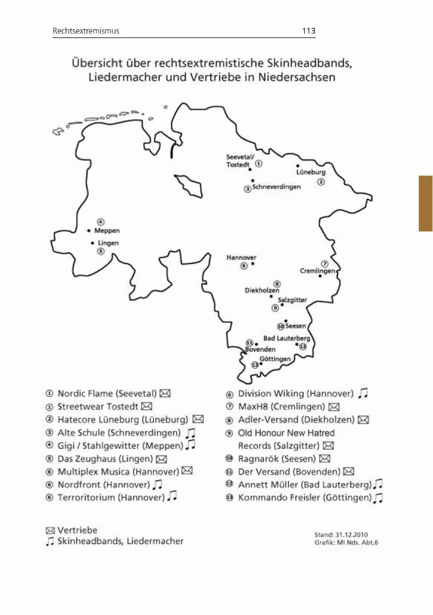Seite 113 des Verfassungsschutzbericht 2010 Niedersachsen