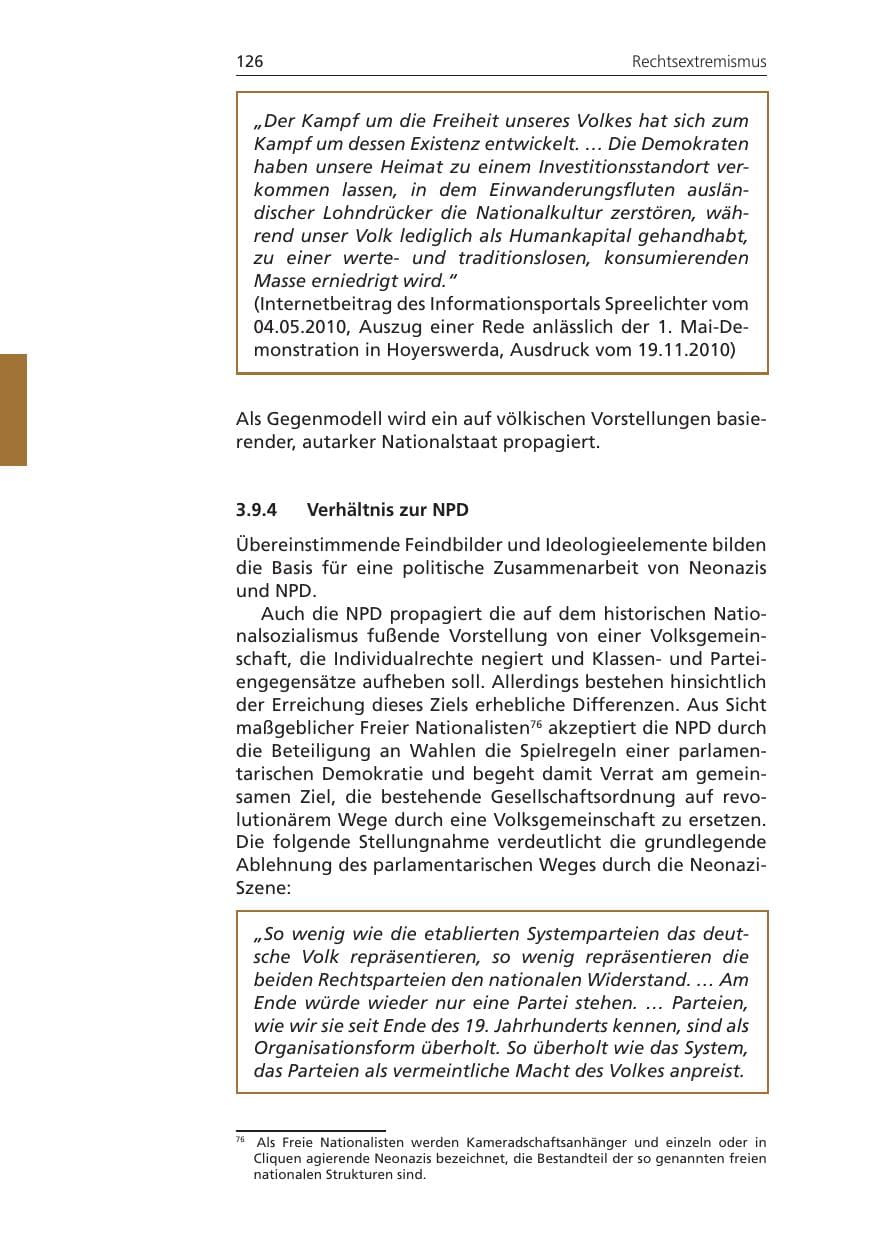 Seite 126 des Verfassungsschutzbericht 2010 Niedersachsen