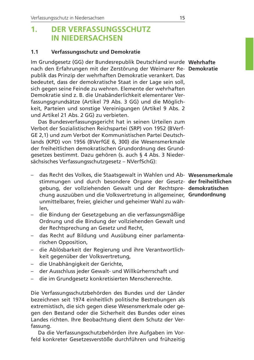 Seite 15 des Verfassungsschutzbericht 2010 Niedersachsen