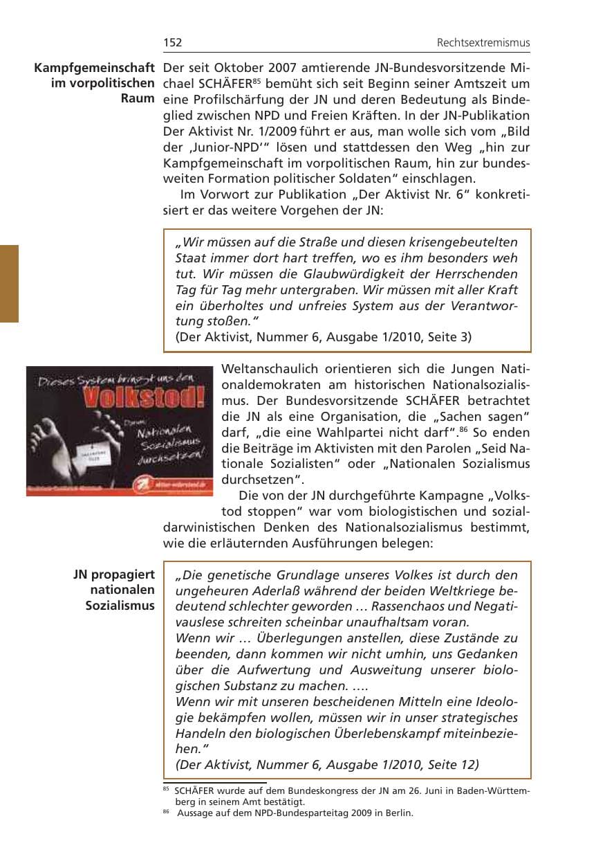 Seite 152 des Verfassungsschutzbericht 2010 Niedersachsen