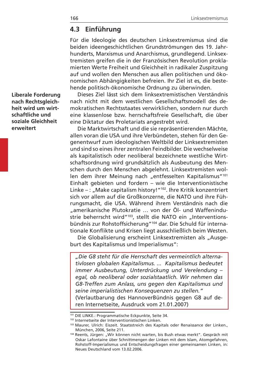 Seite 166 des Verfassungsschutzbericht 2010 Niedersachsen